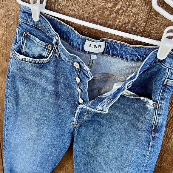 Agolde Riley High Rise Straight Crop Jeans Size 30 - Picture 3 of 11